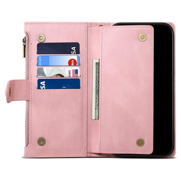 ESEBLE - ESEBLE Star Series Plånboksfodral för Google Pixel 7a - Konstläder - Roséguld
