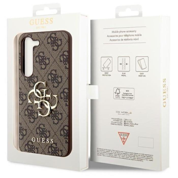 Guess - Guess Mobilskal till Galaxy S23 FE Big Metal Logo - Brun