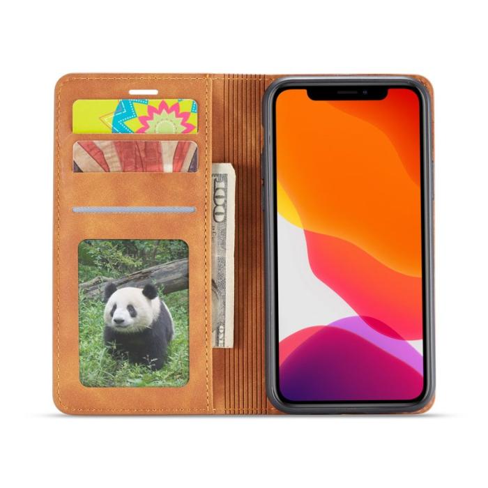 FORWENW - FORWENW Fantasy Series Plånboksfodral i Konstläder - Brun för iPhone 11 Pro Max