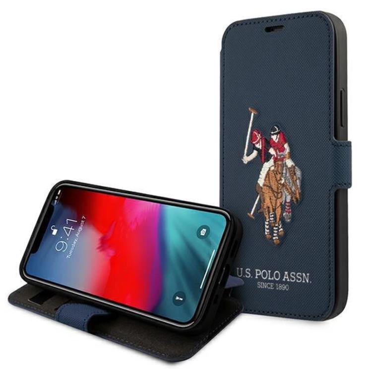 US Polo Embroidery Collection Fodral iPhone 12 Pro Max - Marinblå