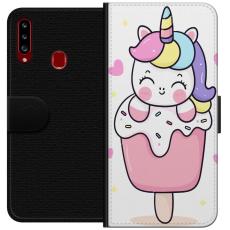 iSecrets - Plånboksfodral till Samsung Galaxy A20s med Glad enhörning