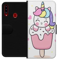 Gustaf - Pl&aring;nboksfodral till Samsung Galaxy A20s med Glad enh&ouml;rning