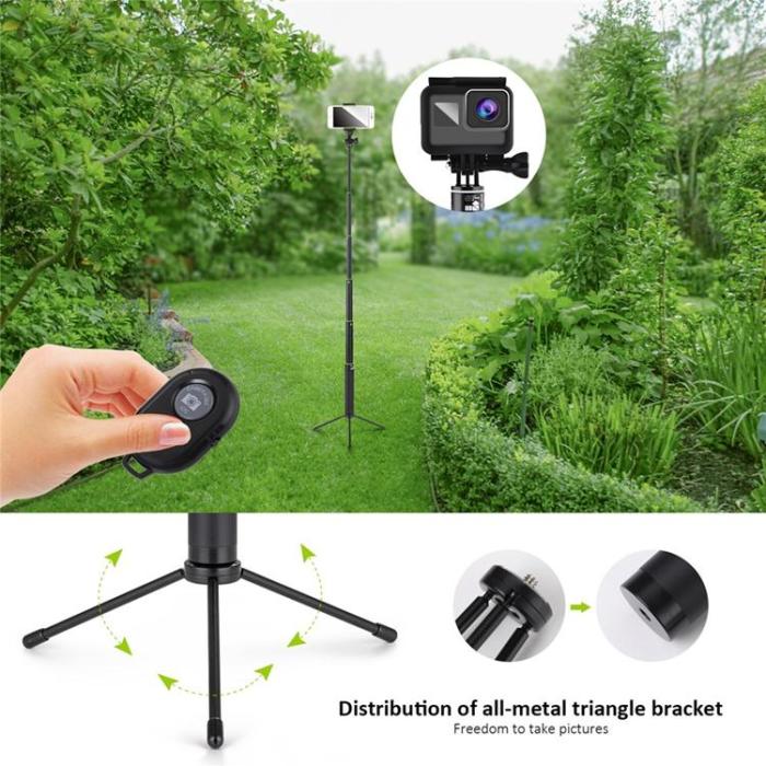 OEM - 5-delad Utdragbar Bluetooth-Selfiestick med Tripod H611 - Svart