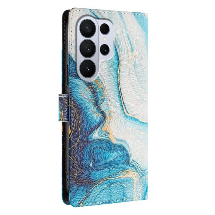 OEM - Samsung Galaxy S26 Ultra Fodral Konstläder Mönstertryck - Blå Marmor