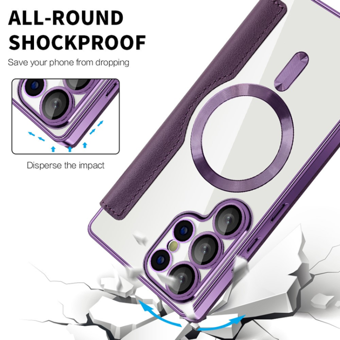 A-One Brand - Galaxy S25 Ultra Plånboksfodral MagSafe RFID Blocking - Lila