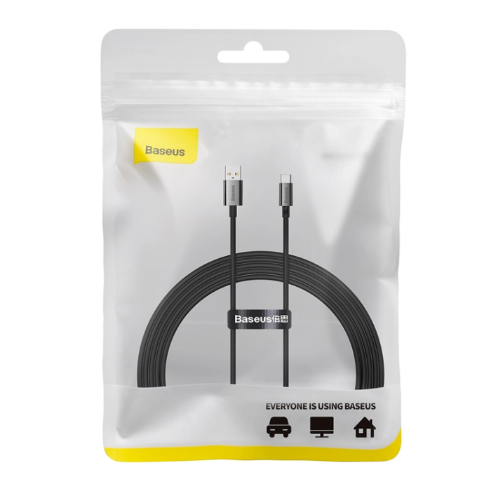 BASEUS - Baseus USB-C till USB-A kabel 100W 1m Superior Series - Svart