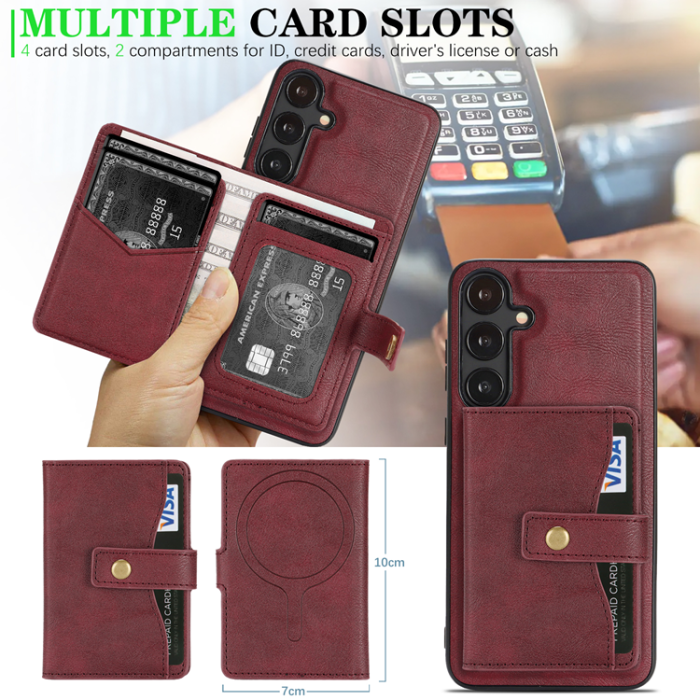 A-One Brand - Galaxy S25 Mobilskal MagSafe Detachable Korthållare Kickstand