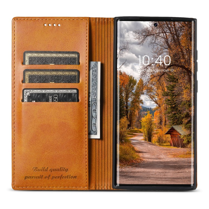SUTENI - SUTENI Galaxy S23 Ultra Plånboksfodral Kickstand Flip - Khaki