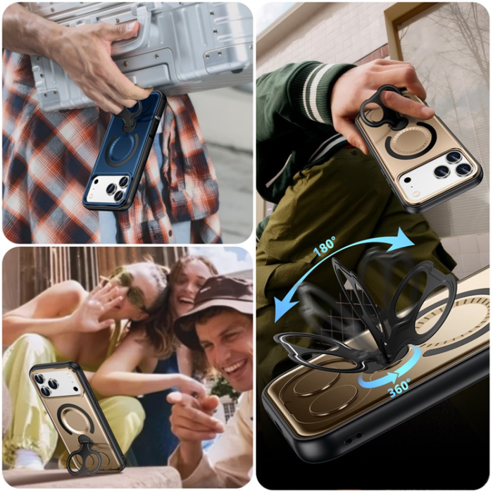 A-One Brand - iPhone 17 Pro Max Mobilskal MagSafe Dual Hole Kickstand - Lila