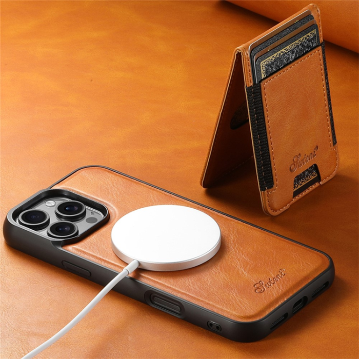 SUTENI - SUTENI iPhone 16 Pro Mobilskal MagSafe Korthållare H17 - Khaki