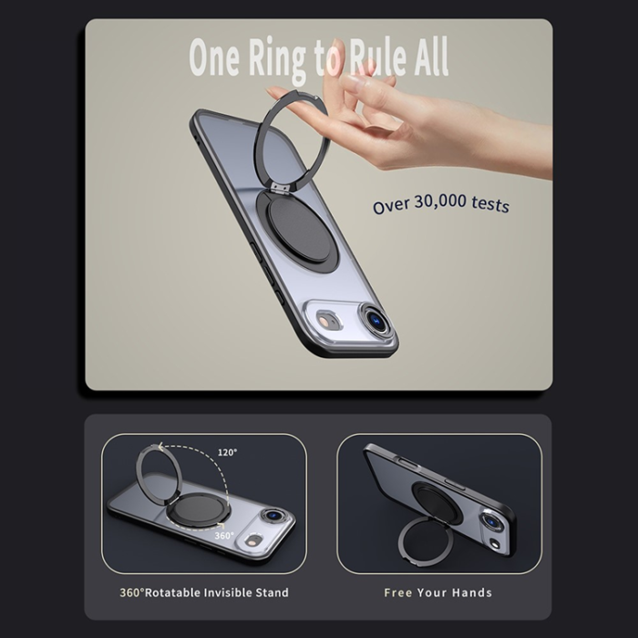 A-One Brand - iPhone 17 Air Mobilskal MagSafe TPU+PC Kickstand - Svart