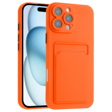A-One Brand - iPhone 16 Pro Max Mobilskal Korthållare TPU - Orange
