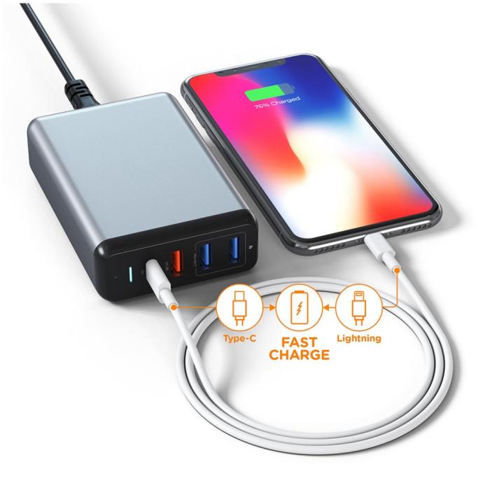 UTGATT5 - Satechi USB-C 75W Reseladdare - Rymdgrå - Grå