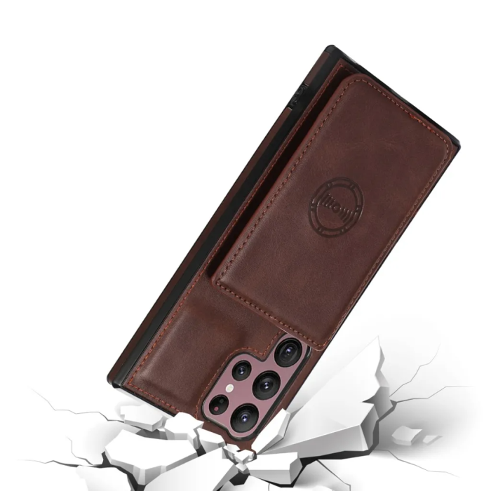OEM - Galaxy S23 Ultra Plånboksfodral - Mörkbrun