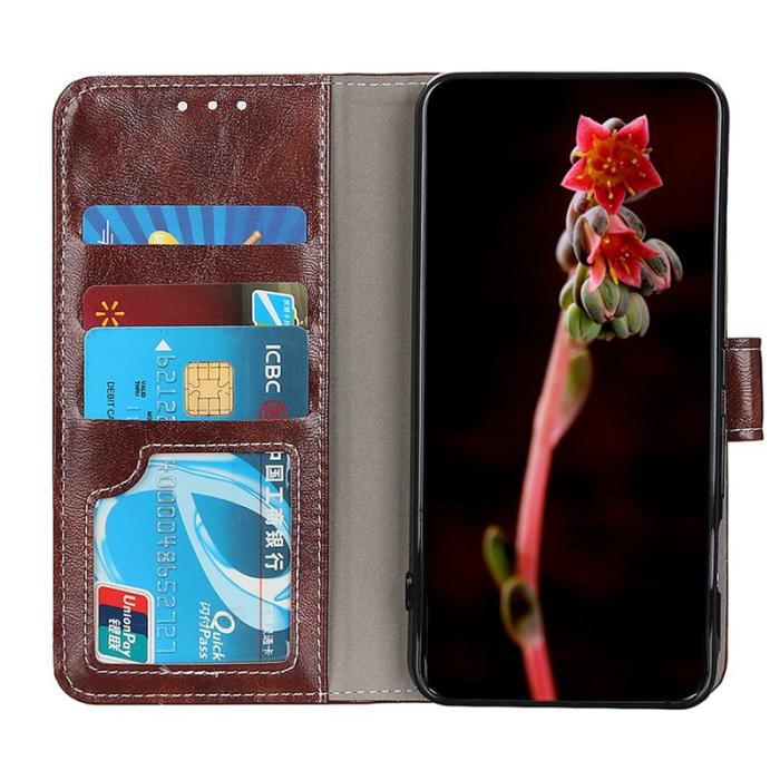 OEM - Samsung Galaxy S26 Ultra Plånboksfodral Konstläder Crazy Horse - Brun
