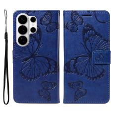 OEM - Samsung Galaxy S26 Ultra Pl&aring;nboksfodral Blomm&ouml;nster Impr&auml;ntat Konstl&auml;der - Bl&aring;