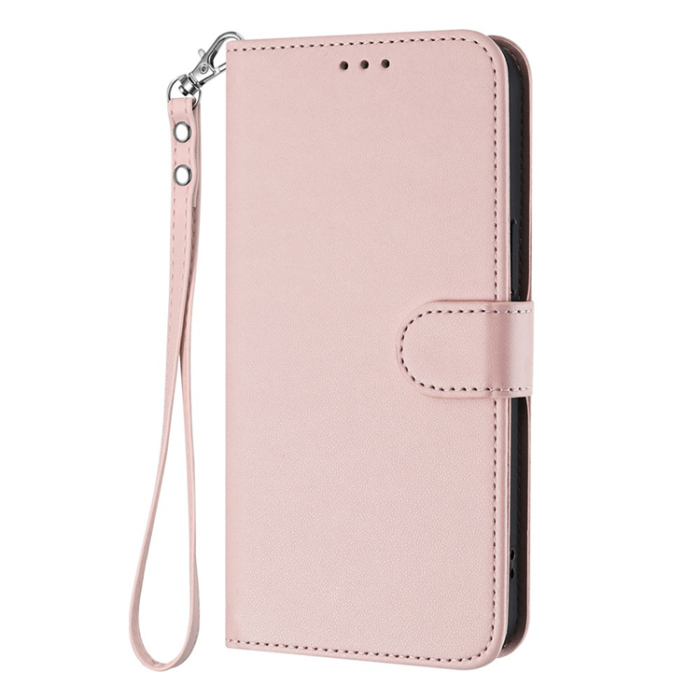 A-One Brand - iPhone 16e Plånboksfodral Läder med Handledsrem - Rosa