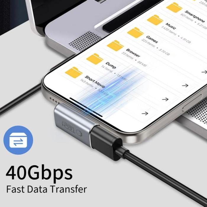 Tech-Protect - Tech-Protect USB-C Angled Adapter Ultraboost AA01 - Grå