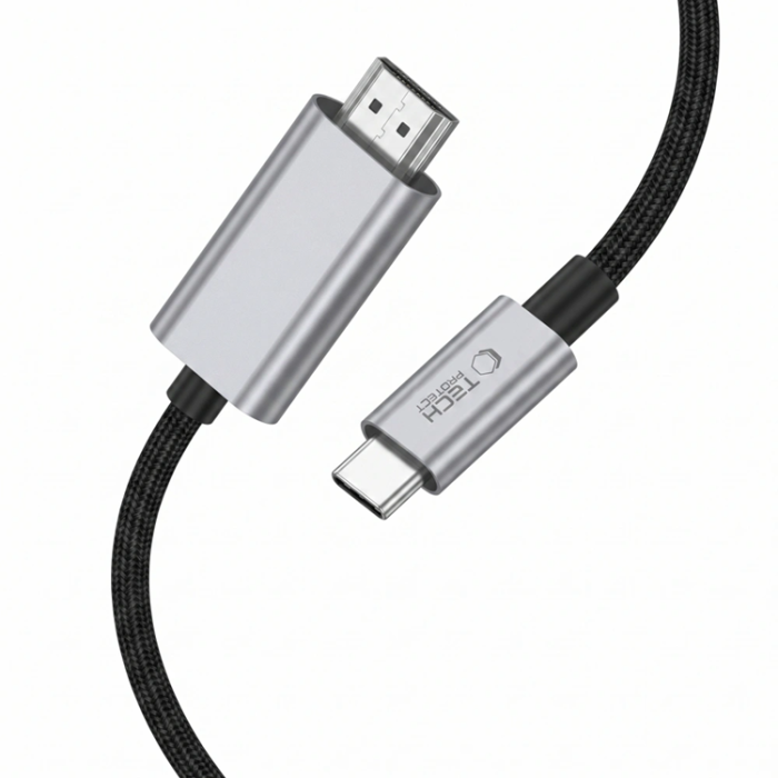 Tech-Protect - Tech-Protect USB-C till HDMI 2.1 Kabel 2m - Iron Grå