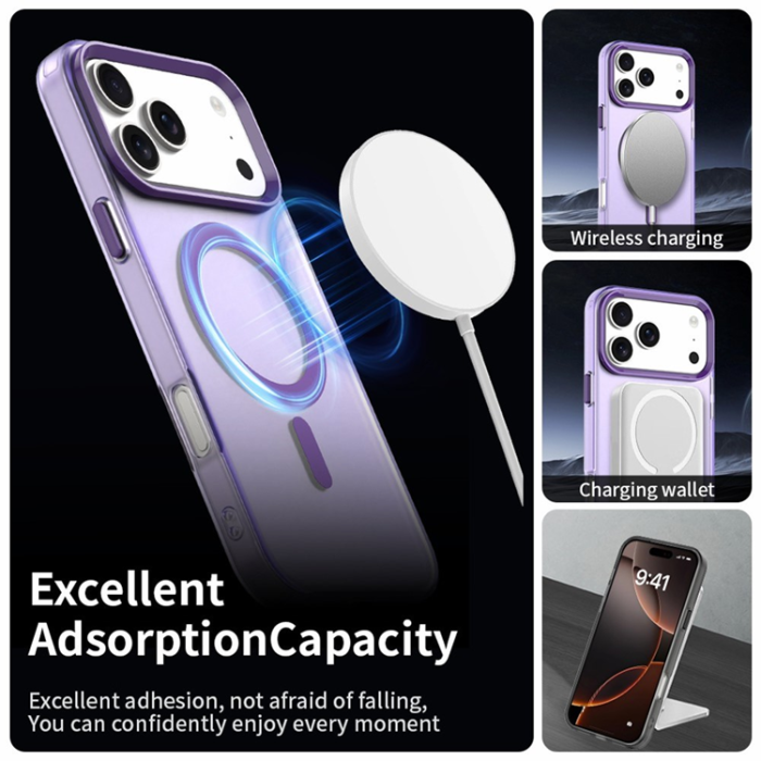 A-One Brand - iPhone 17 Pro Max Mobilskal MagSafe Anti Drop Hybrid - Lila