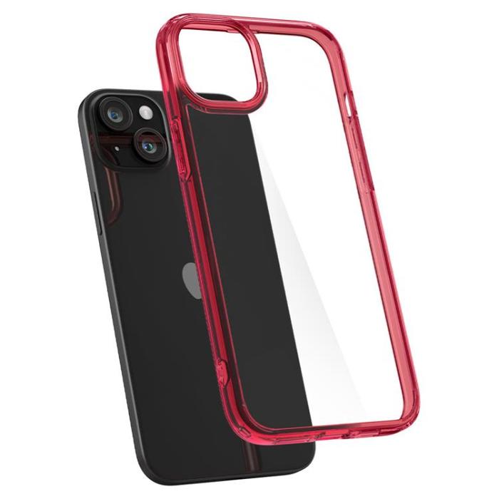 Spigen - Spigen iPhone 15 Plus Mobilskal Ultra Hybrid - Crystal Röd