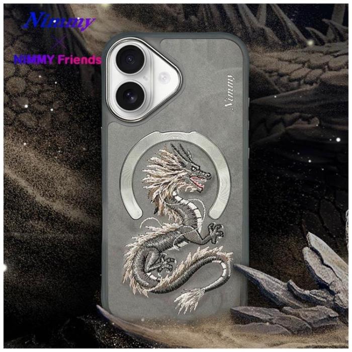 NIMMY - Nimmy iPhone 16 Mobilskal MagSafe Dragon - Grå