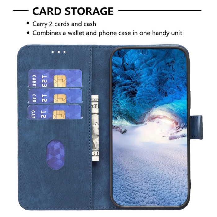 Taltech - iPhone 15 Plus Plånboksfodral Tryck - Blå