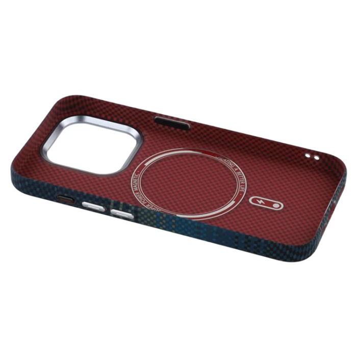 A-One Brand - iPhone 15 Pro Mobilskal Magsafe Kevlar Aramid Fiber - Blå