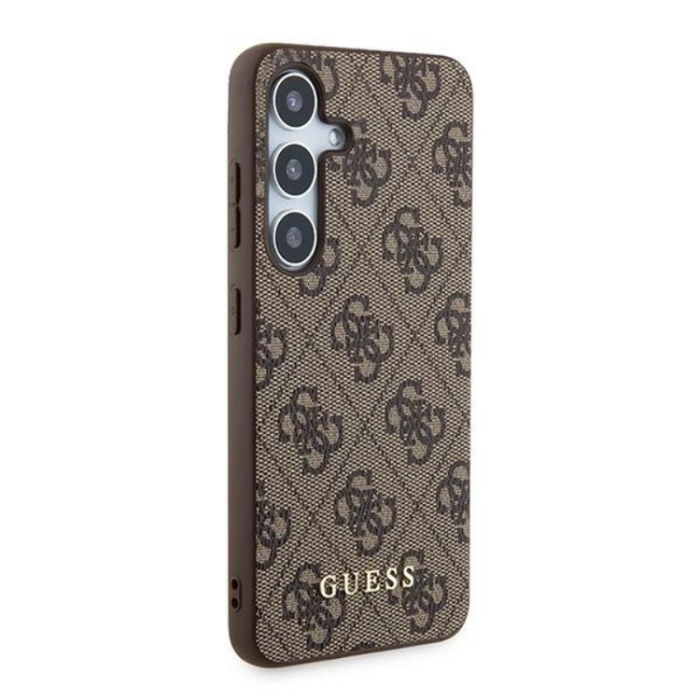 Guess - Guess Galaxy A35 5G Mobilskal Metall Gold Logo - Brun