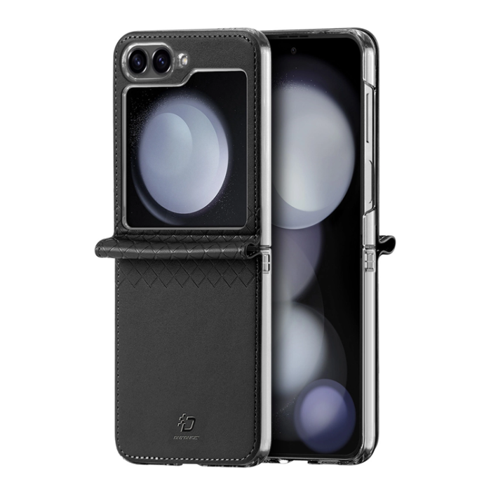 Dux Ducis - Dux Ducis Galaxy Z Flip 6 Plånboksfodral Brill Läder - Svart