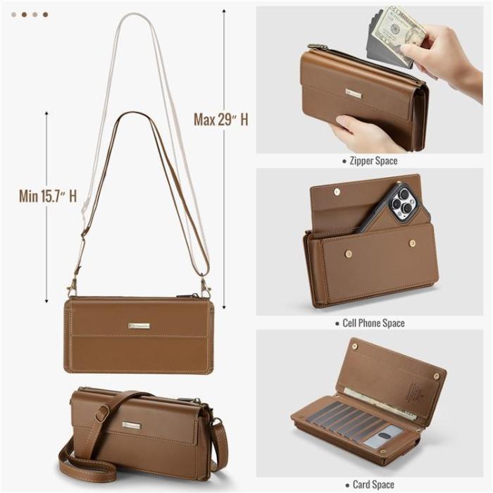 Caseme - CASEME Me20 Crossbody Väska 4.0-7.6'' Läder - Brun