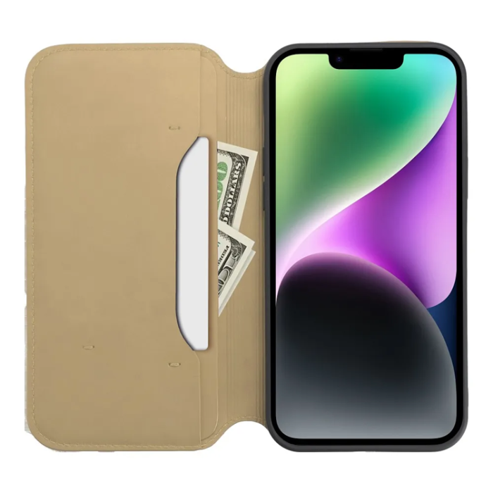 OEM - iPhone 15 Pro Plånboksfodral Dual Pocket - Guld
