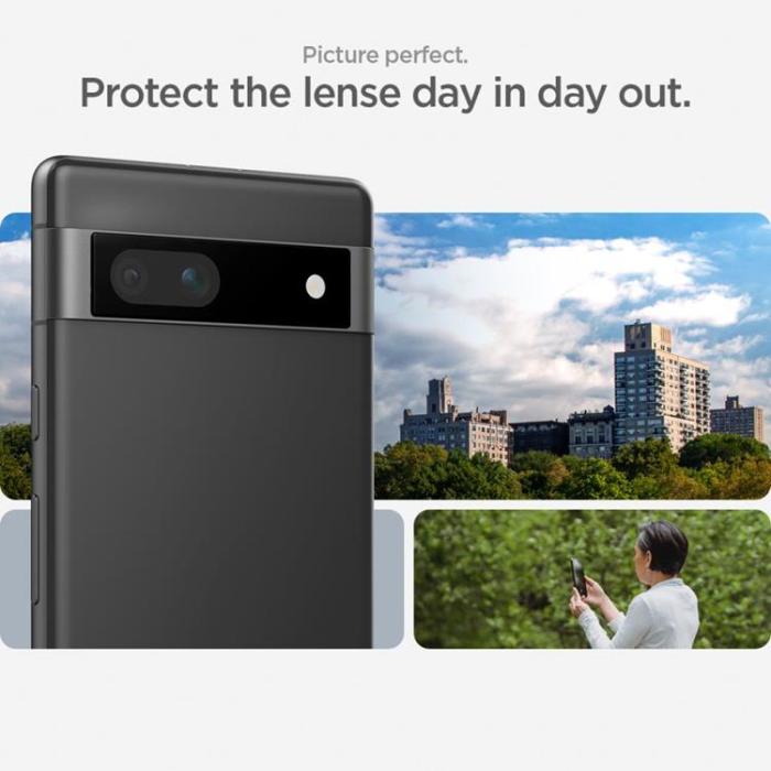 Spigen - Spigen Google Pixel 7A Kameralinsskydd i Härdat glas - Svart