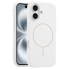 A-One Brand - iPhone 16 Plus Mobilskal MagSafe Silikon Anti Drop - Vit