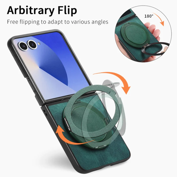 A-One Brand - Galaxy Z Flip7 Mobilskal Magsafe Roterande Kickstand - Grön