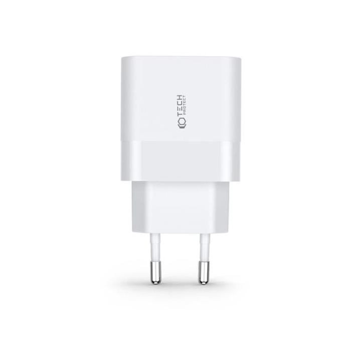 Tech-Protect - Tech-Protect C30W 2-Port Nätverk Laddare PD30W/QC3.0 - Vit