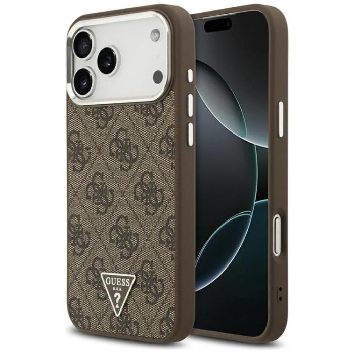 Guess - Guess iPhone 17 Pro Max Mobilskal MagSafe 4G Triangle Logo - Brun