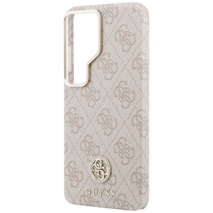 Guess - Guess Mobilskal För Galaxy S26 Ultra MagSafe 4G Rhinestone Round Logo - Rosa