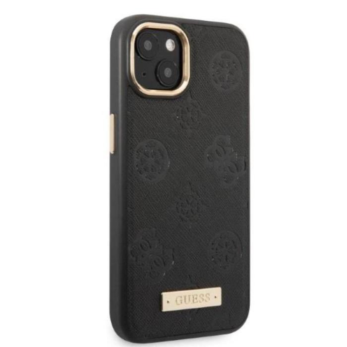 Guess - Guess iPhone 13 Mobilskal Magsafe Peony Logo Plate - Svart