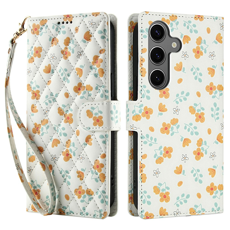 Galaxy S25 - S24 Plånboksfodral Rhombic Floral A3 | 2353 | AlltMobil