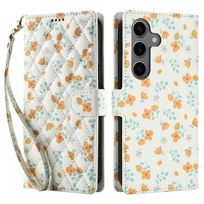 A-One Brand - Galaxy S25 - S24 Plånboksfodral Rhombic Floral A3