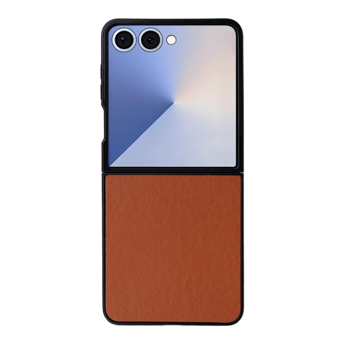 A-One Brand - Galaxy Z Flip 7 Mobilskal PU Läder Protective - Brun