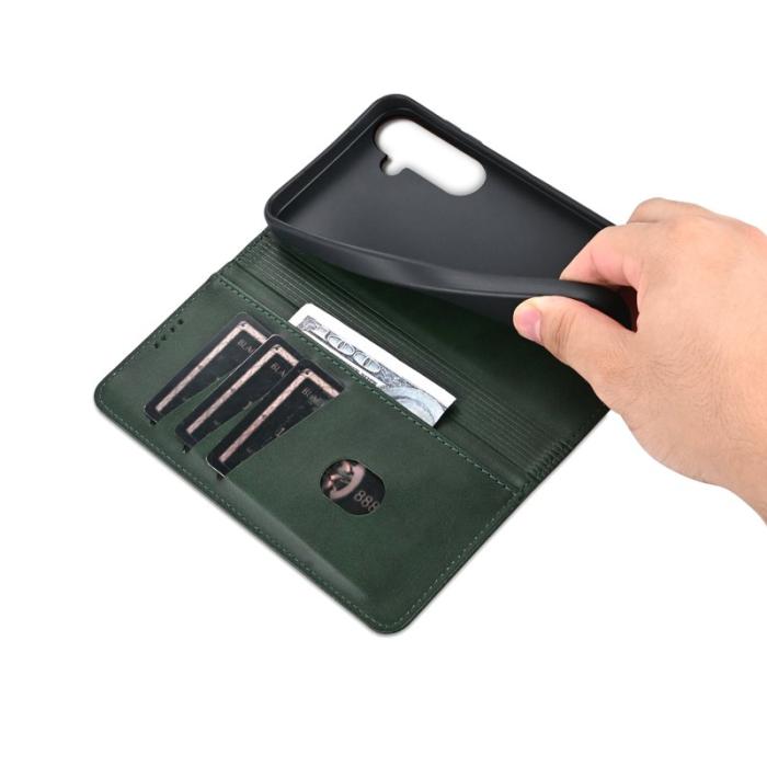 OEM - AZNS Samsung Galaxy S26 Plånboksfodral Konstläder - Grön
