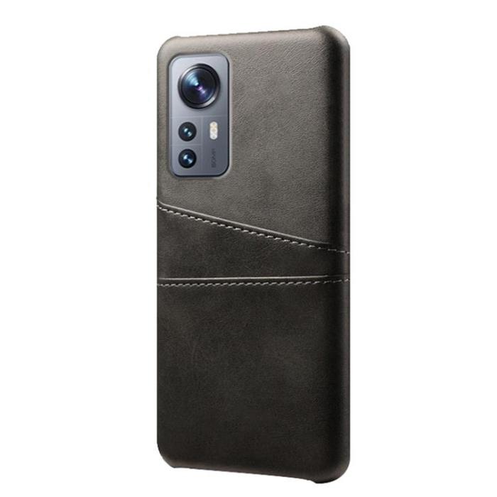 A-One Brand - Korthållare Läder Skal Xiaomi 12/12X - Svart