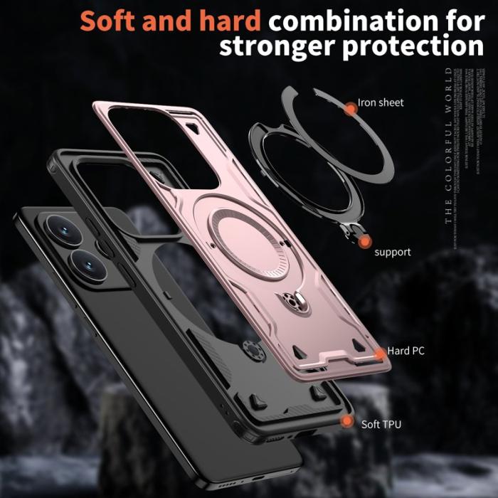 N/A - Mobilskal till Xiaomi Redmi Note 14 5G Plast Militärskydd - Roséguld