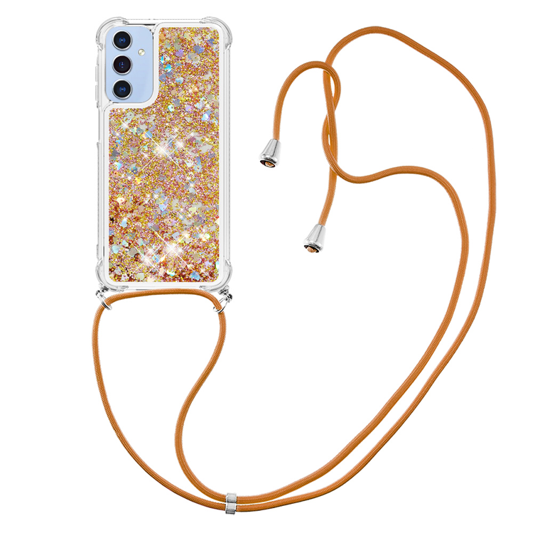 Mobilskal till Galaxy A17 / A26 med Snodd - Guld / Hearts | 2353 | AlltMobil