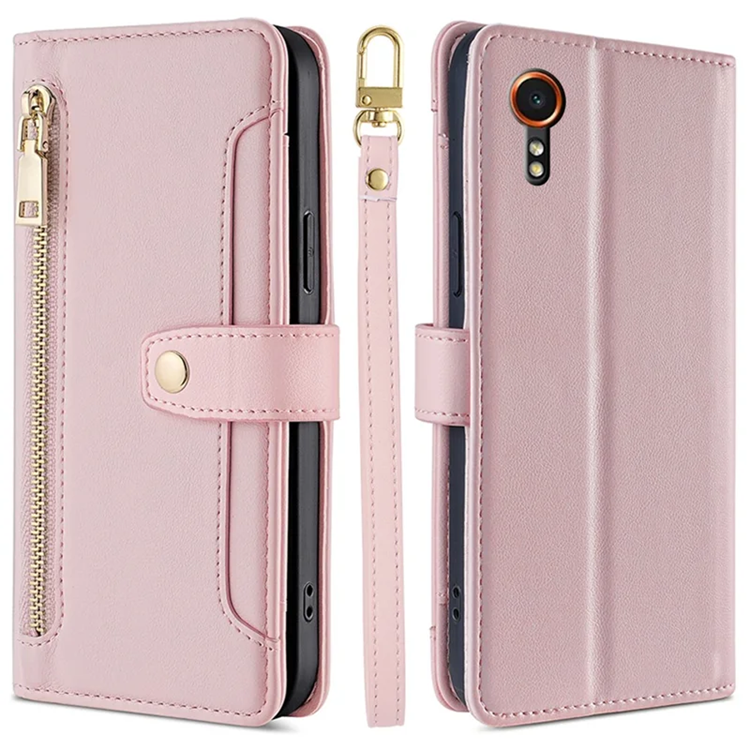 Galaxy Xcover 7 Konstläder Plånboksfodral Shockproof - Rosa (Rosa) | 2353 | AlltMobil