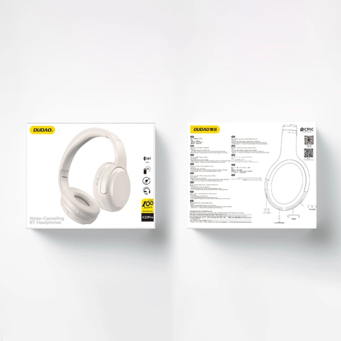 Dudao - Dudao On-ear Bluetooth 5.3 Trådlös Hörlurar X22Pro - Vit
