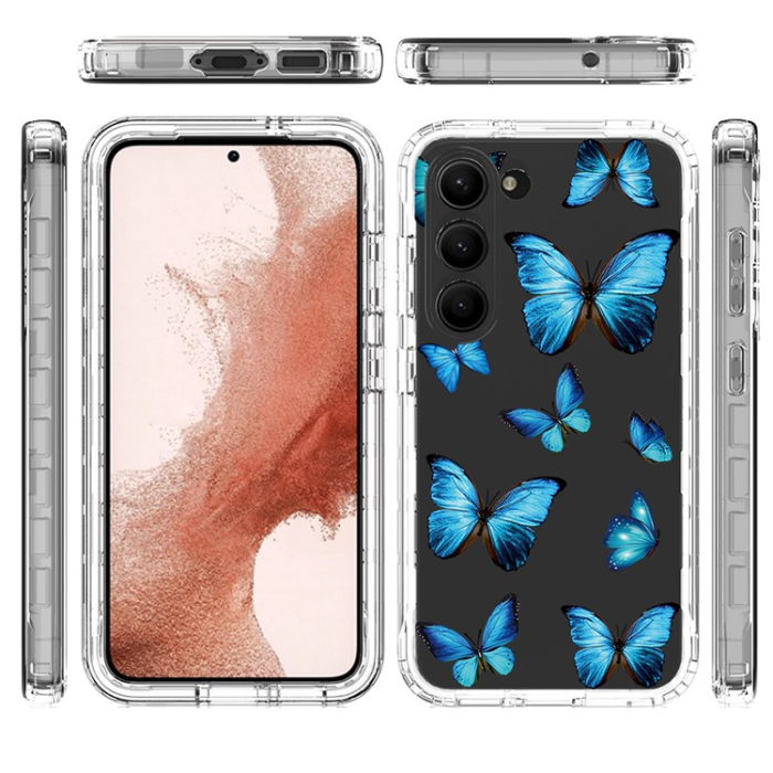 A-One Brand - Galaxy S23 Plus Skal Pattern Printing - Blå Butterfly