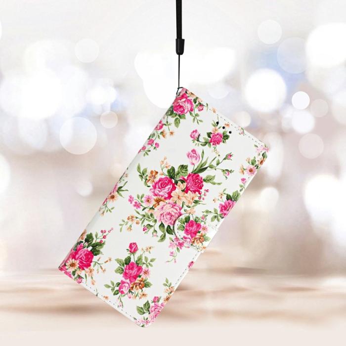 OEM - Samsung Galaxy A57 Plånboksfodral Konstläder Mönstertryck - Röd Blommor
